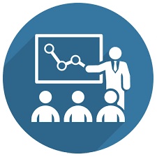 classroom training icon, presentation icon, technical presentation icon